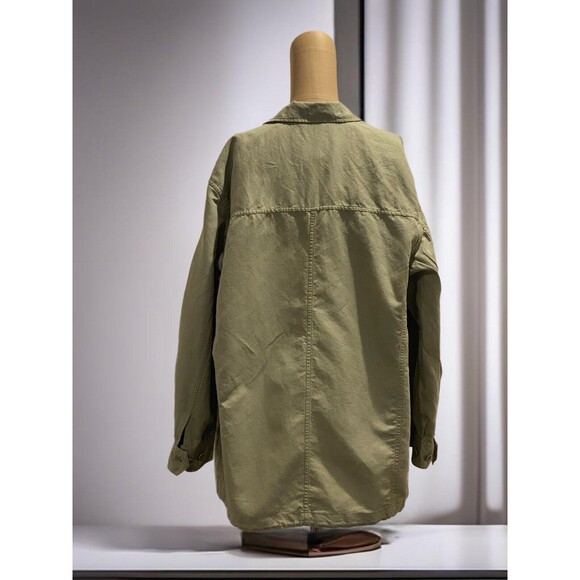 Men’s Oversized Vtg Façonnable Military Army Green Button Up Jacket Size Small - Picture 3 of 10